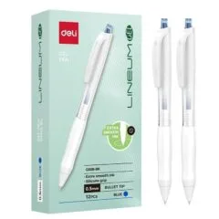 DELI GEL PEN RETRACTABLE 0.5MM BULLET TIP BLUE
