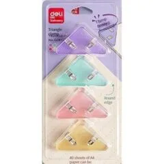 DELI PAPER CLIPS TRIANGULAR CORNER PROTECTOR 32MM 4 PCS BLISTER