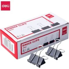 DELI BINDER CLIPS 32MM 12 PCS PER BOX