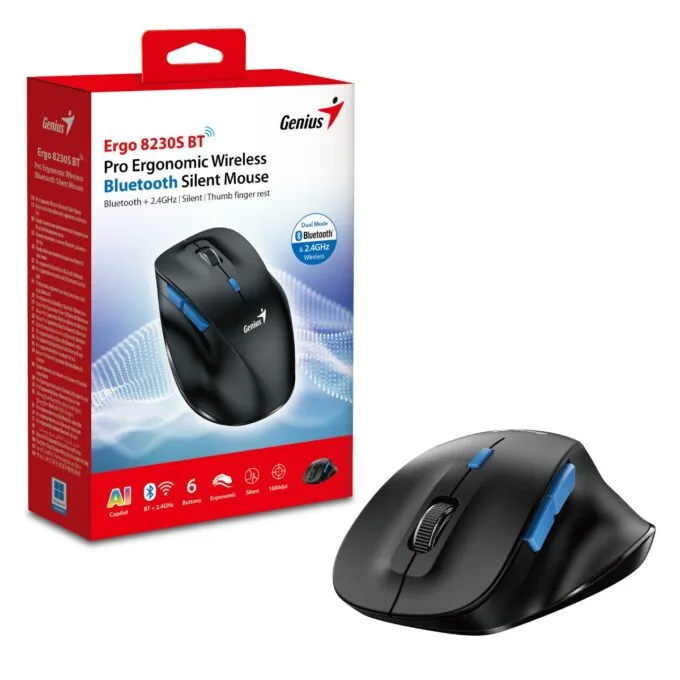 Genius Mouse Wireless+BT Silent Ergonomic Ergo 8230S BT Black — image 8