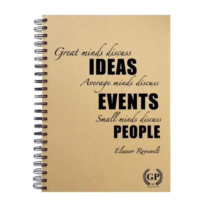 GOLDEN PRIME - NATURAL KRAFT - PERFORATED - A5 SIDE WIRE-O 15O SHEETS (Great minds discuss ideas) — image 1