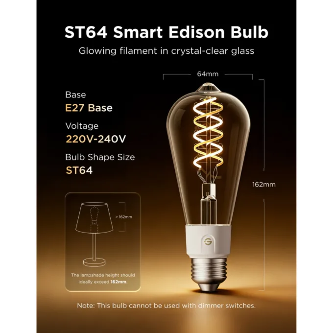 Govee Bulb Ceiling E27 Edison G80 Smart LED 500 Lumens Vintage Bulb R14C1CC1 — image 2