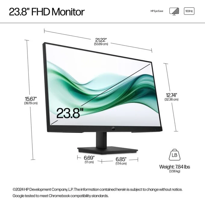 HP Series 3 Pro 324pv 23.8-inch FHD VA Monitor – 1920×¹080, 100Hz, 5ms, 250 nits, HDMI+VGA, Anti-Glare, Tilt, VESA, 3-Year Warranty (9U5C1AA) — image 5