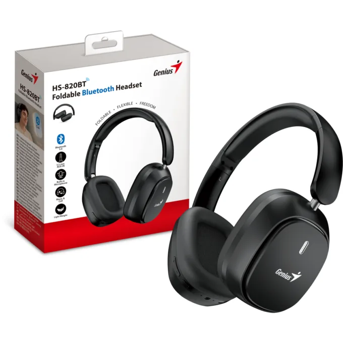 Genius Mobile Headphones Over Ear Bluetooth Foldable HS-820BT Black — image 6