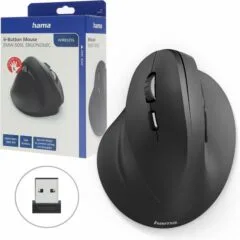 Hama EMW-500L - 6-Button 2.4 GHz Wireless Ergonomic Vertical Mouse - 1800 DPI - 182697