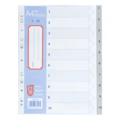 LION: A4 PLASTIC 0.13mm DIVIDER 1-10