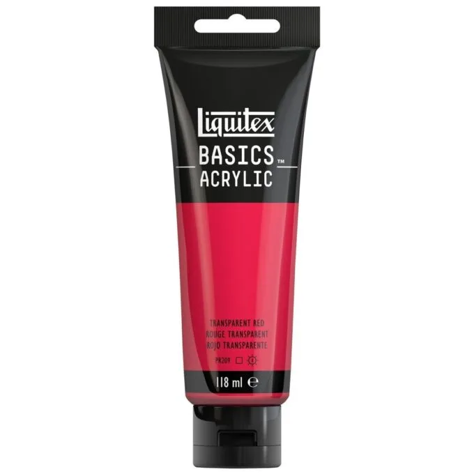 LQX BASICS ACRYLIC COLOUR 118ML TRANSPARENT RED ROW — image 1