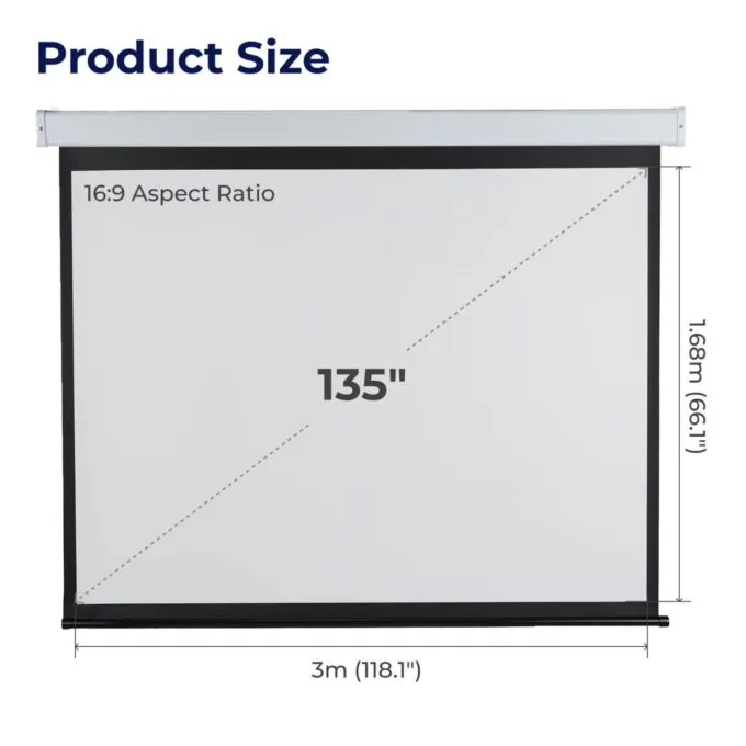 Lumivida Projector Electric Screen 16:9 135” ESAA135 — image 2