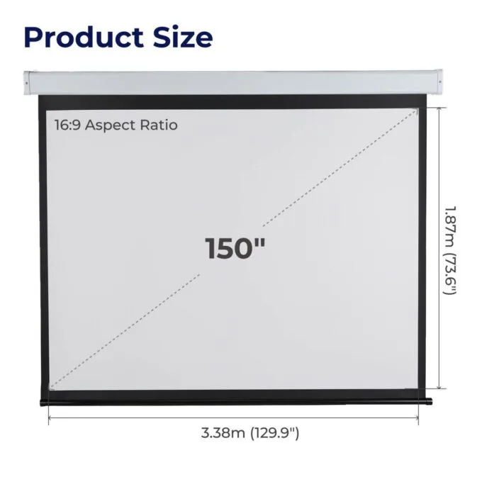 Lumivida Projector Electric Screen 16:9 150” ESAA150 — image 2