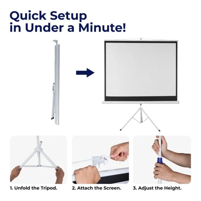 Lumivida Projector Tripod Screen 4:3 100” ESDC100 — image 5