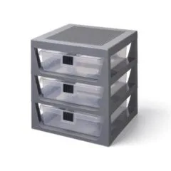 Lego 3-Drawer Storage Rack grey