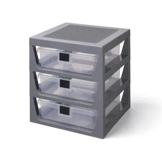 Lego 3-Drawer Storage Rack grey — image 1