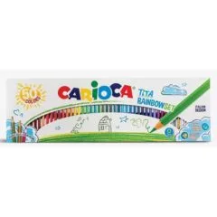 CARIOCA TITA RAINBOW WOOD FREE PENCIL BOX 50 PCS