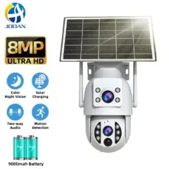 JOOAN S3-U Dual-Lens 4K Solar Wi-Fi Security Camera – IP66 PTZ 330° 9000mAh Battery