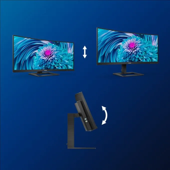 Philips 34B2U3600C/00 - 34-inch Curved WQHD Business Monitor VA 3440x1440 100Hz HDMI 120Hz DP USB-C 90W 4ms 300cd/m2 Speakers USB Hub Height Adjustable — image 9