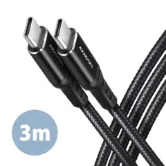 BUCM-CM30AB USB-C cable - USB-C 2.0, 3m, PD 60W, 3A, ALU, braid, Black