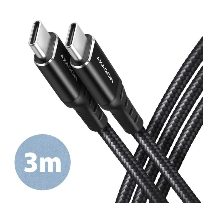 BUCM-CM30AB USB-C cable - USB-C 2.0, 3m, PD 60W, 3A, ALU, braid, Black — image 1