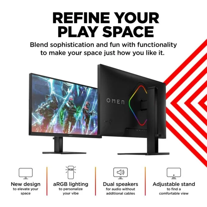 HP HyperX OMEN OLED 27qs (BY8Z1AA) — 27-inch QD-OLED 500Hz QHD Gaming Monitor — image 8