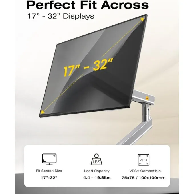 NBMounts SmooVex A5-XS Single Arm Monitor Desk Mount with Mechanical Spring — image 4