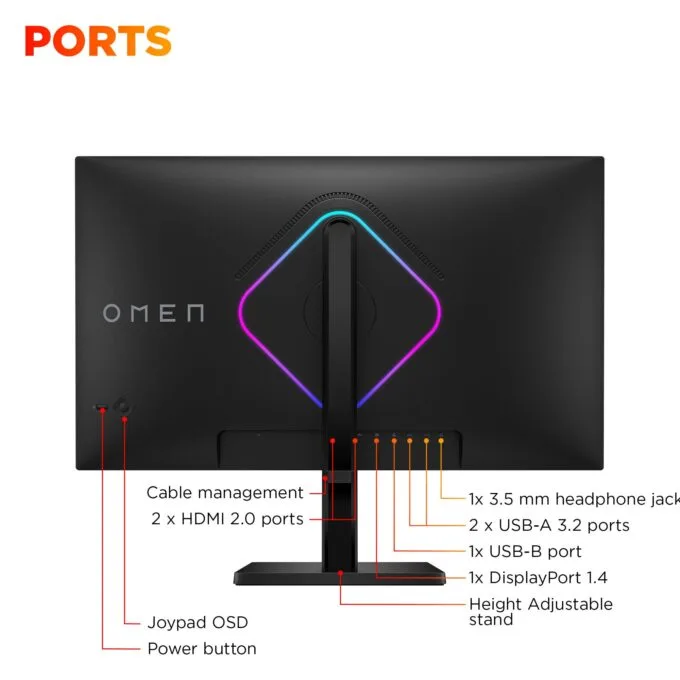 HP HyperX OMEN OLED 27qs (BY8Z1AA) — 27-inch QD-OLED 500Hz QHD Gaming Monitor — image 6