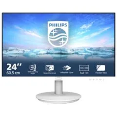 Philips E Line 23.8-inch Business Monitor - IPS FHD 1920x1080 75Hz 4ms VGA HDMI Speakers White