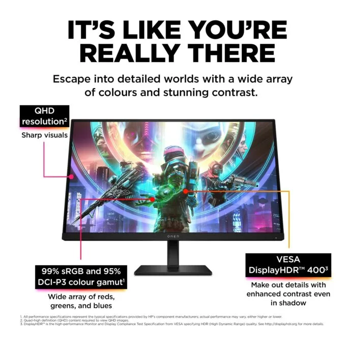 HP HyperX OMEN OLED 27qs (BY8Z1AA) — 27-inch QD-OLED 500Hz QHD Gaming Monitor — image 12