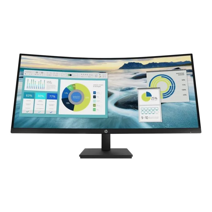 HP P34hc G4 - 34-inch WQHD Curved VA Monitor with USB-C PD, 100Hz, Speakers, USB Hub - 21Y56AA — image 2