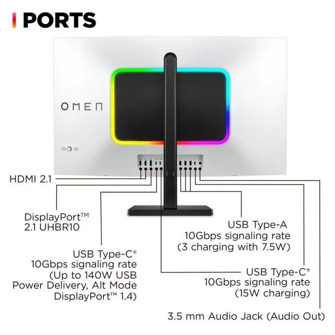 HP HyperX OMEN OLED 27qs (BY8Z1AA) — 27-inch QD-OLED 500Hz QHD Gaming Monitor — image 13