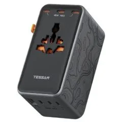 Tessan Universal World Travel Adaptor 1xUSBA 6xUSBC 205W TS-WTA13-BK