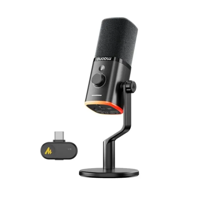 Maono Microphone Desktop Dynamic Wireless & USB-C 40Hr PD100W Black — image 1