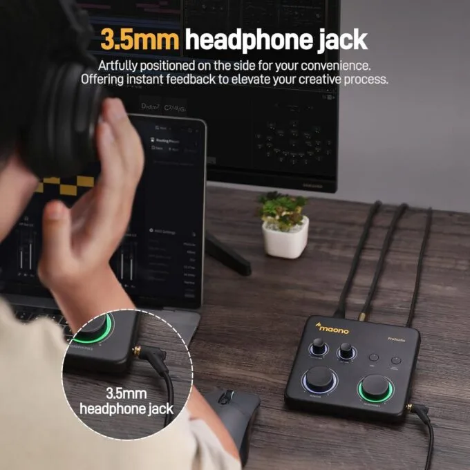 Maono Streaming Audio Mixer USB Audio Interface ProStudio 2x2 Lite Black — image 8