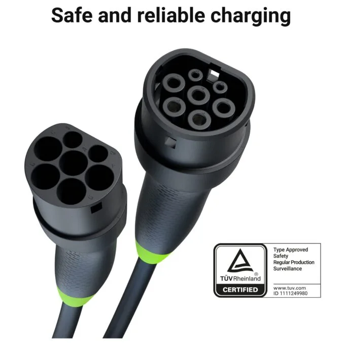 Green Cell Elektroauto Ladekabel/electric car charging cable Typ 2 22KW 32A 5m Black — image 14