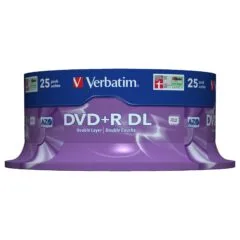 Verbatim DVD+R Double Layer 8x Matt Silver 25pk Spindle