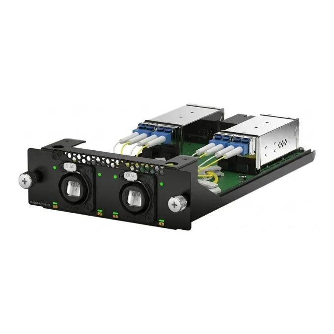 Interface card for M4350-16M4V with 2x Neutrik opticalCON QUAD connectors for 4x SMF transceivers — image 1