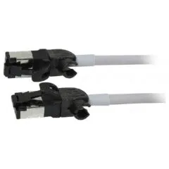 Synergy21 Patchkabel RJ45, CAT6A 500Mhz, 0,5m, grau, S/FTP, slimline rund d=4,5mm, TPE/LSZH(Superflex), AWG28, mit CAT7 Rohk., drehbarer Stecker,