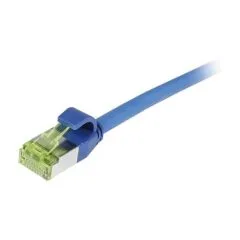 Synergy21 Patchkabel RJ45, CAT6A 500Mhz, 0,15m, blau, S-STP(S/FTP), slimline rund d=4,5mm, TPE/LSZH(Superflex), AWG28, mit CAT7 Rohkabel,