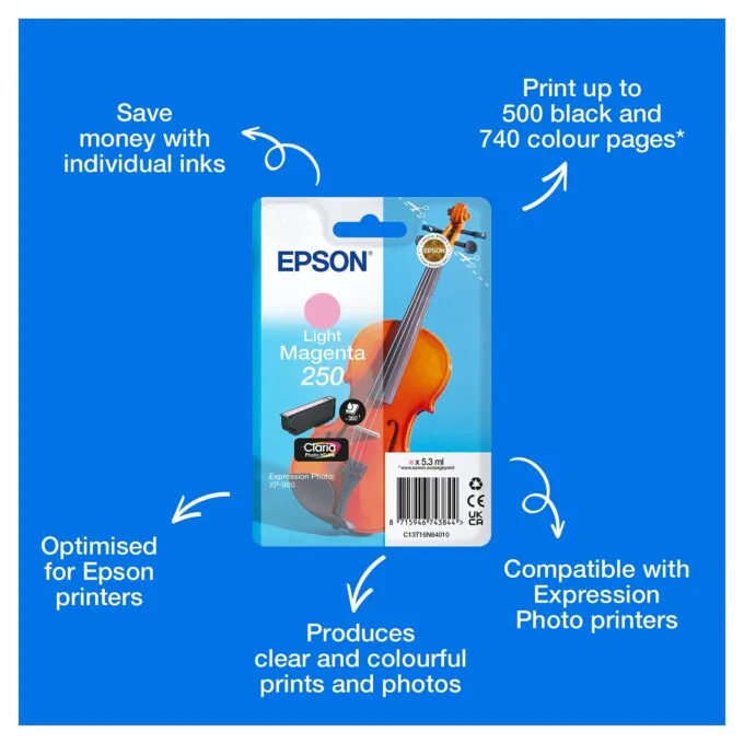 Epson 250 Violin Claria Photo HD ink cartridge — image 2
