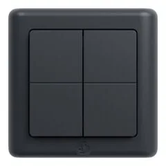 Shelly · Plug & Play · BLU Wall Switch 4 ZB DK · Wandtaster · 4-fach · 16 Aktionen · Grau