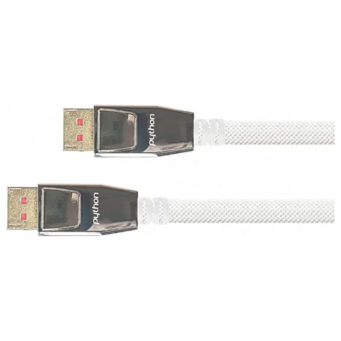 Python DisplayPort 1.4 Kabel Nylongeflecht weiß 5m — image 1