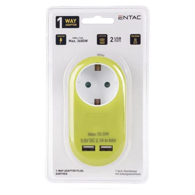 Entac EPAG-1EE-2USB-L power plug adapter — image 2