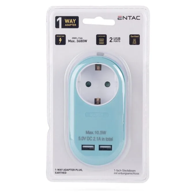 Entac EPAG-1EE-2USB-B power plug adapter — image 2