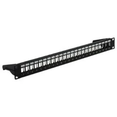 EFB Verteilerfeld 19" 1HE, 24-Port, Metall, klappbar schwarz RAL9005