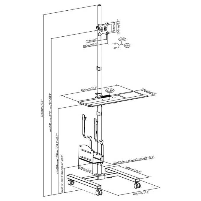 Equip 650171 multimedia cart/stand — image 11