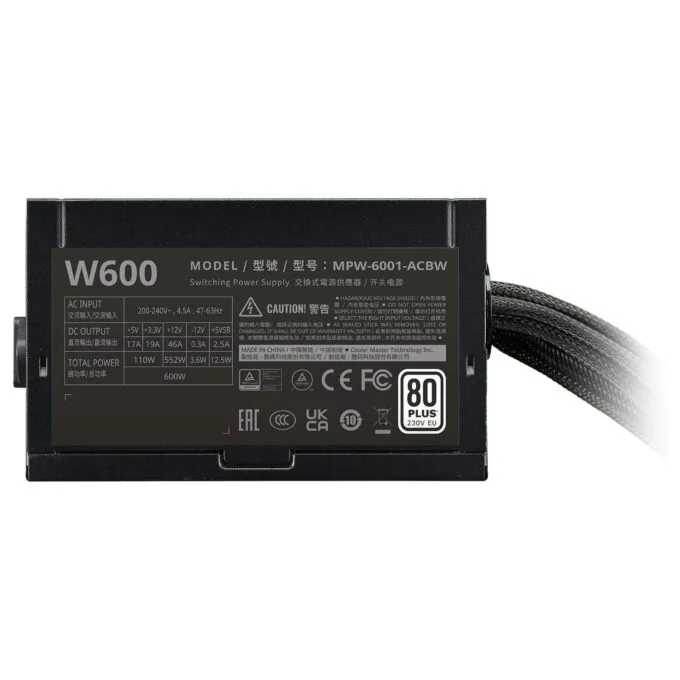Cooler Master Elite NEX White 600 power supply unit — image 4