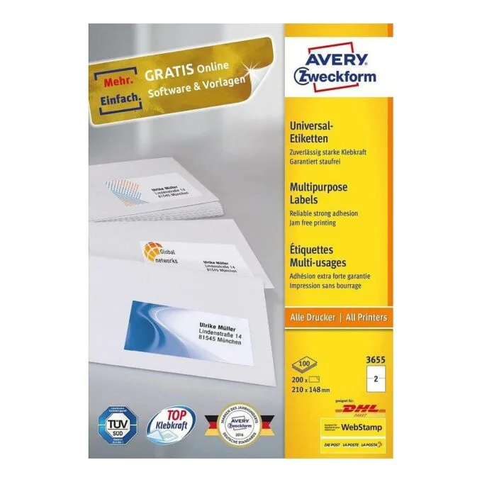 Avery 3655 self-adhesive label — image 1