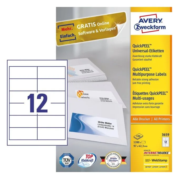 Avery 3659 self-adhesive label — image 1