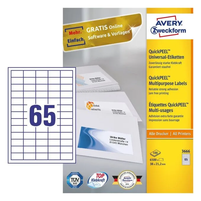 Avery 3666 self-adhesive label — image 1