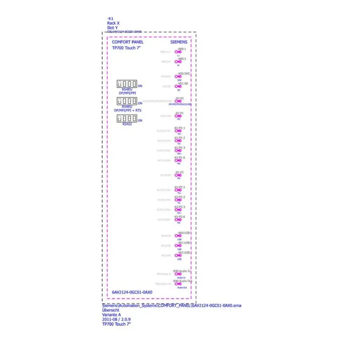 Siemens 6AV2124-0GC01-0AX0 touch control panel — image 2