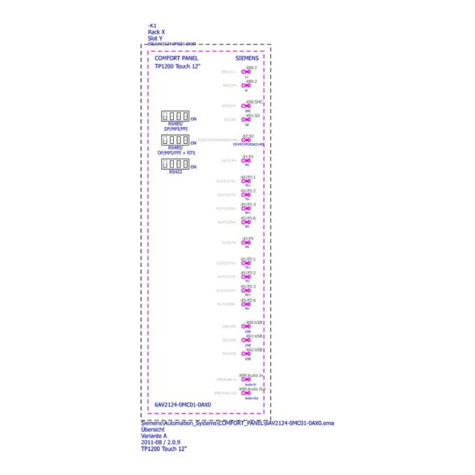 Siemens 6AV2124-0MC01-0AX0 touch control panel — image 2
