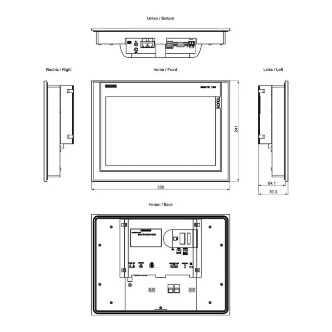 Siemens 6AV2124-0MC01-0AX0 touch control panel — image 3